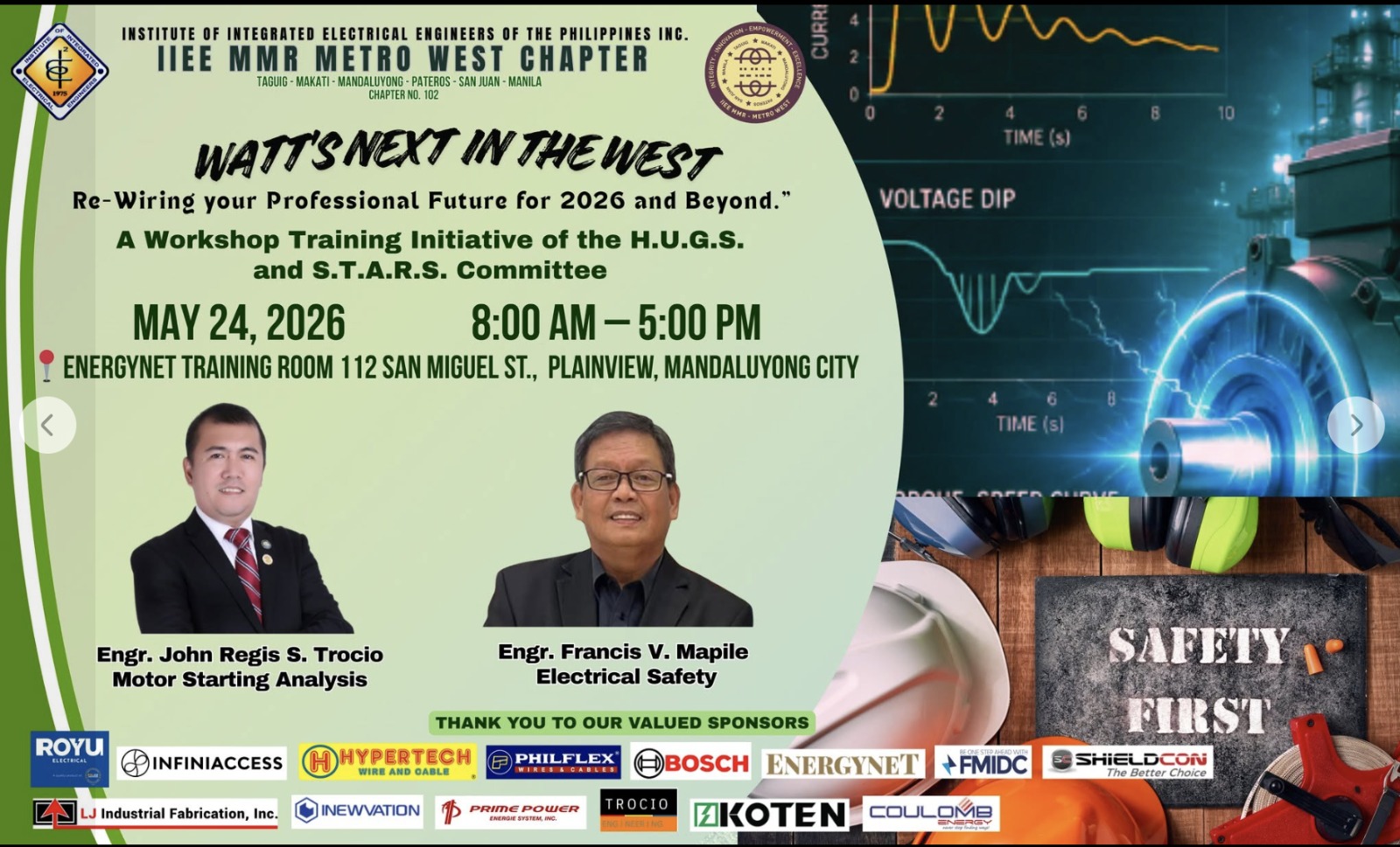 IIEE Metro West Chapter — Watt's Next in the West: motor starting analysis and electrical safety workshop